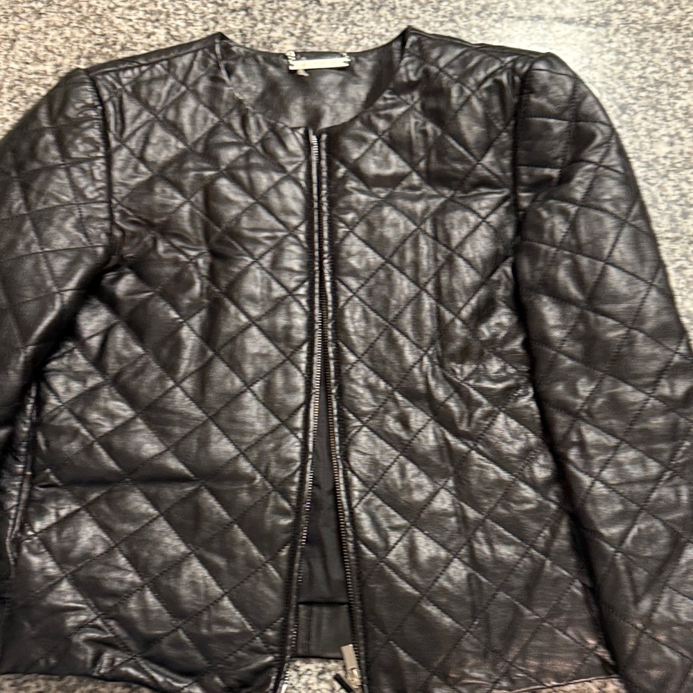 Black Quilted Leather Jacket